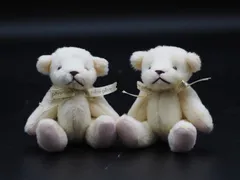 在庫処分特価（展示品）mere pere くまのぬいぐるみ 2個セット ボールチェーン付き テディベア