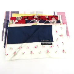バーバリー/ランバン/ジバンシィ他 ハンカチ 6点セット 未使用 花柄等 まとめて 大量 ブランド レディース