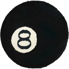 SESHIS ラグマット ビリヤード ボール 絨毯 カーペット 部屋(ブラック,  60 cm (円形))のサムネイル