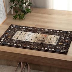 イケヒコ 玄関 選べる マット ラグ ウィルトン 単品 イビサ ブラウン 約50×80cm 厚み 約15mm トルコ製 へたりにくい 耐久性 弾力性 抗菌防臭 消臭 ギャベ柄 エレガント 洗濯不可 おしゃれ ふわふわ #1311190061701 0