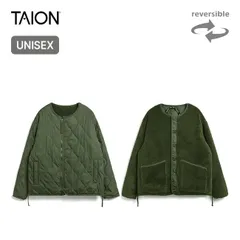 【新品】TAION タイオン ミリタリーリバーシブルクルーネックダウンジャケット ユニセックス TAION-R104BML-1 オリーブ×オリーブ