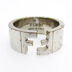 フェンディ FENDI FFロゴ リング 指輪 シルバーカラー S 19号 ☆AA★