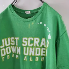 US古着ベースボールTEAM ALOHAロゴプリントTシャツ緑グリーンM