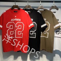 新品 Amiri アミリ  T-Shirt  Cotton 半袖 男女兼用 Tシャツ#011