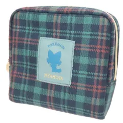 ポケットモンスター コスメポーチ ボックスポーチ チェック ニャオハ ポケモン マリモクラフト 化粧ポーチ 小物入れ キャラクター グッズ 