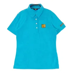 サイズ：4 LOUD MOUTH ラウドマウス  半袖ポロシャツ ニコちゃん 刺繍 総柄 ネイビー系 [240101447766] ゴルフウェア レディース ストスト