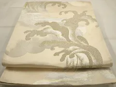 平和屋着物◎六通柄袋帯　立波文　金銀糸　正絹　逸品　AAAX4046dt