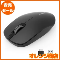 Inateck 静音 マウス ワイヤレス 、Type C及びUSB Aレシーバー付、MS02001 ブラック Inateck Wi 並行輸入品 | Inateck 静音 マウス ワイヤレス 、Type-C及びUSB-A
