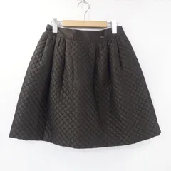 FOXEY キルティング スカート クロスフレア ブラック サイズ40 中古・古着通販】FOXEY (フォクシー) CROSS FLAREキルティングスカート