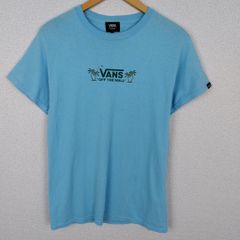 VANS バンズ Tシャツ 半袖 フロントロゴ ライトブルー メンズ 古着 ストリート