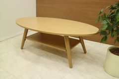 リビングテーブルWLT2096NA 幅120cm ローテーブル 楕円 美品