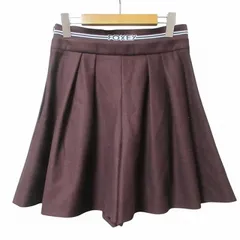 フォクシーニューヨーク FOXEY NEW YORK SPORTS 近年 Pleated Shorts キュロットスカート ショートパンツ ウエストロゴ 42 L相当 チョコレート ブラウン系 Xのサムネイル