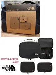 THE NORTH FACE ノースフェイス トラベルポーチ 3点セット 衣類 収納 旅行 ポーチ ブラック色 海外限定