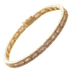 ブレスレット メンズ 18金 K18 18K ダイヤモンド 4カラット イエローゴールド バゲットカット ジェンダーレスジュエリー ジュエリー ユニセックス 日本製 刻印入り 鑑別書付き