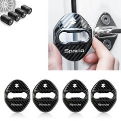 新品 For スズキ スペーシア アクセサリー ドアストライカーカバー Spacia車 専用設計 スペーシア 新型 mk53s mk54S mk94S カスタム 内装パーツ ドアロックカバー 高級鏡面ステンレス製 改良式 4個セット（贈り物: スペーシア タ