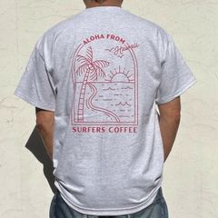 ★2025新作★人気★希少品 SURFERS COFFEE ALOHA FROM HAWAII 　アッシュ S~Lサイズ 送料無料 SST-SC-AHAS