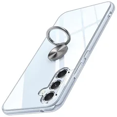 Galaxy A55 5G ケース リング付き Samsung ギャラクシー A55 / SC-53E / SCG27 用 カバー OURJOY スマホケース 透明 耐衝撃 スタンド 携帯ケース 軽量 薄型 おしゃれ 車載ホルダー ストラップホール付き・ク 0
