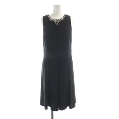 ローレンラルフローレン LAUREN RALPH LAUREN DRESS フレアワンピース ひざ丈 ノースリーブ ビジュー装飾 6P 黒 ブラック /RO