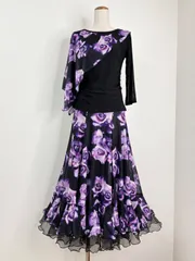 【社交ダンス衣装】パープル create-sun 上下セット 紫 ラベンダー 楽天市場】社交ダンス サイズ S M L XL XXL 花柄 モダンドレス