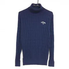 【美品】キャロウェイ タートルネックセーター ネイビー ダイヤ柄編み ニット  メンズ LL ゴルフウェア Callaway