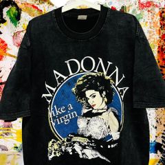 レトロ マドンナ ケミカルウォッシュ リプリント Tシャツ 半袖 メンズ 新品  Madonna ポップスター 歌姫 洋楽 レジェンド アーティストTシャツ バンドT ヴィンテージT 古着 80s 90s