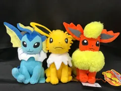 B3【保管品】タカラトミー　TAKARA TOMY ポケットモンスター　ベストウィッシュ　ぬいぐるみ　シャワーズ　サンダース　ブースター　イーブイ　ブイズのサムネイル