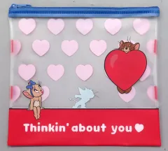 【中古】バッグ 集合(ハート) フラットポーチ 「Happyくじ トムとジェリー TOM and JERRY FUNNY ART! 4」 D賞