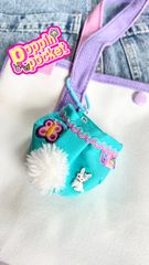 ponponブルー【mini】キーホルダー　チャーム