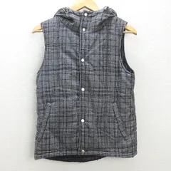 G■ジャーナルスタンダード/JOURNAL STANDARD 中綿ダウンベスト/チェック柄【M】灰紫/men's/69【中古】■