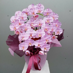 造花胡蝶蘭Mサイズ5本立　ライトパープル（造花）約高70×幅40　開店祝い　開院祝い　引っ越し祝い　ギフト　プレゼント　お誕生日