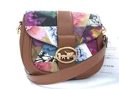 ■極美品■ COACH コーチ C2804 PVC×レザー クロスボディ ショルダーバッグ 斜め掛け レディース ブラウン系×マルチカラー FD8451