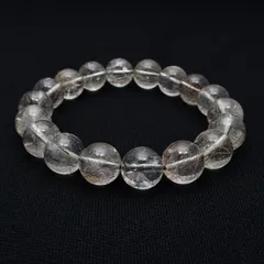 【輝く銀針水晶ブレスレット】11mm シルバールチルクォーツブレスレット 艶感 一点物【GHB57】 浄化 ビジネス運 精神の安定 チャンスを見極める 仕事運 安定した収入 お守り 高品質 贈り物 水晶 35ｇ 浄化発送 天然石の卸　京の蔵