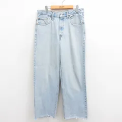 W34/古着 ジーンズ Levis リーバイス 550 メンズ 00s テーパード 薄紺 ネイビー デニム 25sep30 中古 ボトムス ジーパン Gパン ロング パン