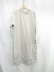 ◇ ⊇ GLACIER ロゴプリント スリット加工 長袖 ロング丈 ワンピース サイズM ライトグリーン ブラック レディース E  【1502180013416】