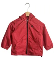 ミキハウス ダブルビー ダブルB MIKIHOUSE DOUBLE.B キッズ フード付き ウィンドブレーカー 100 ジャンパー ブルゾン ジャケット 刺繍 ワンポイント ジップアップ レッド 赤 長袖 アウター 上着