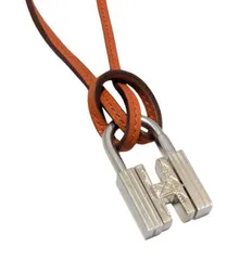 エルメス レザー ネックレス ラニエール ブラウン 革紐 aq12115