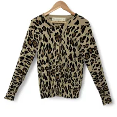 ZARA　Sサイズ　カーディガン　フロントボタン　ヒョウ柄　ベージュ/黒