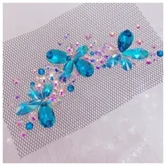 髪飾り　◆マリンブルー　花モチーフ◆