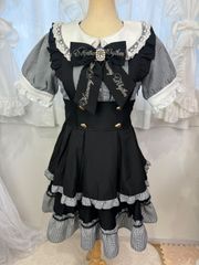 LIZ LISA ギンガムドッキングワンピース 黒 ブラック0073
