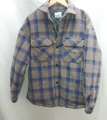 ■ JUNRed　ジュンレッド チェック柄　中綿　ボタン 長袖 ジャケット サイズM ブラウン系 メンズ E  【1212260011347】