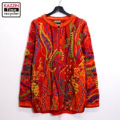 90s vintage COOGI ハーフジップ 3D ニットセーター メンズ 表記Lサイズ