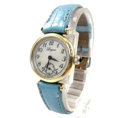 LONGINES ロンジン レザー×SS/手巻き ホワイト文字盤 スモールセコンド レディース腕時計 稼働品【PF-111】