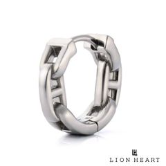 ライオンハート LH-1 アンカーチェーン フープピアス サージカルステンレス316L シルバー 金属アレルギー対応 片耳用 1点売り メンズ ブランド LION HEART