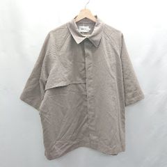 ◇ Θ EMMA CLOTHES 엠마 클로즈 비익 원단 반팔 셔츠 블라우스 사이즈 F 브라운 계 여성 E [1501160039804]