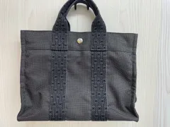 D【美品】HERMES エルメス　エールライン　PM トートバッグ ハンドバッグ　グレー　 カデナ付きユニセックス  袋付き
