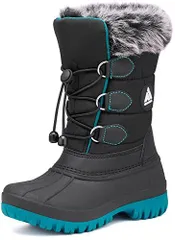 22.0 cm_ブラック038 [Mishansha] キッズ スノーブーツ 男の子 女の子 冬 裏ボア ブーツ 防寒 防水 防滑 ウインター 子供 ハイカット 冬用 長靴 アウトドアブ 通学 外出 雪遊