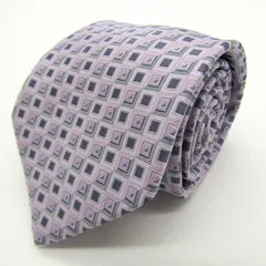 マリオヴァレンティノ ブランド ネクタイ 格子柄 ストライプ柄 シルク 日本製 PO メンズ ピンク MARIO VALENTINO 【中古】