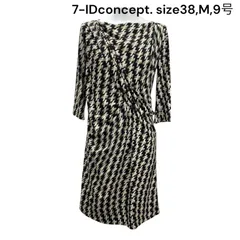 セブンアイディコンセプト 7-IDconcept. ワンピース 七分袖 膝丈 千鳥格子 38、M、9号 レディース S5S402