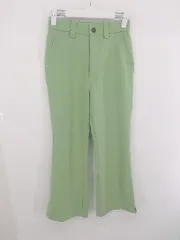 ◇ coen コーエン センタープレス パステルカラー フレア パンツ サイズS ライトグリーン系 レディース E  【1307250036070】