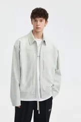 【13】新品 メンズ シングル ライダースジャケット グレー